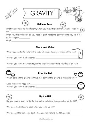 Gravity Worksheets :: Teacher Resources and Classroom Games :: Teach This