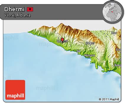 Free Physical 3D Map of Dhërmi