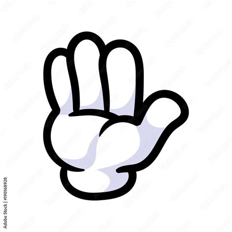 Cartoon Glove Hand Stock Vector | Adobe Stock