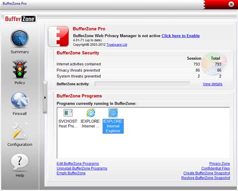 BufferZone Pro 4.07-128 - Download, Review, Screenshots