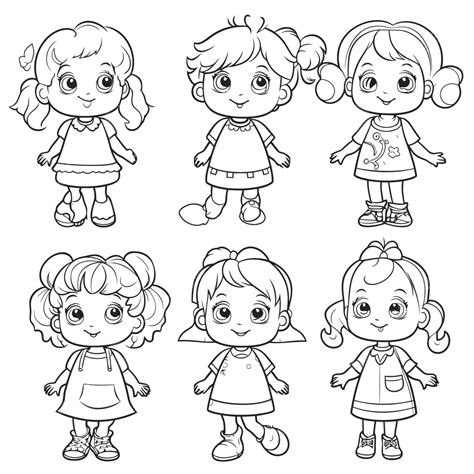 Free Coloring Pages Of Girls For Cartoon Characters Of Kids Coloring ...