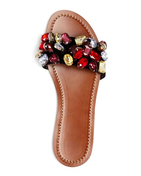 Lyst - N°21 Flat Slide Sandals - Jeweled