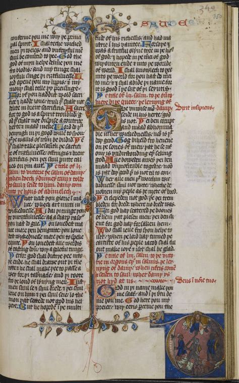 John Wycliffe Bible, 1382. Although unauthorized, the work was popular. Wycliffite Bible texts ...