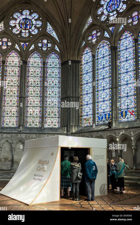 England, Wiltshire, Salisbury, Cathedral, Magna Carta exhibition Stock Photo - Alamy