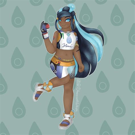 I decided to draw Nessa the gym leader today! : r/PokemonSwordAndShield