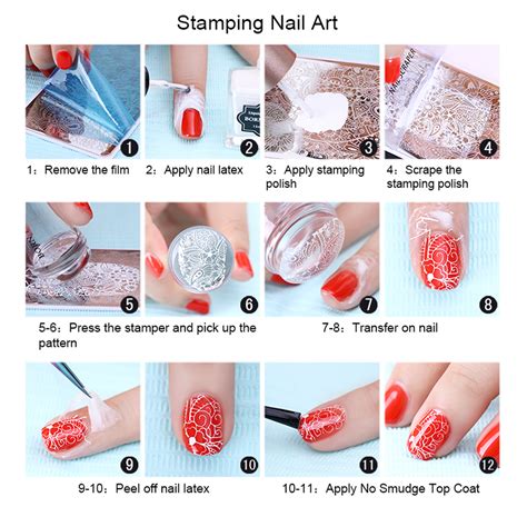 Nail Art Stamping kits, 4pcs Nail Stamping Template Image Plates 3D ...