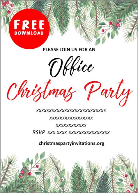 Free Printable Office Christmas Party Invitations Templates… | Christmas party invitation ...