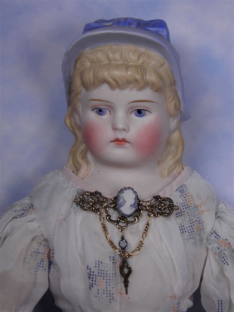 Scarce Antique German Parian Bonnet Head Bisque Doll Pretty 18 Inch Hertwig -- Antique Price ...