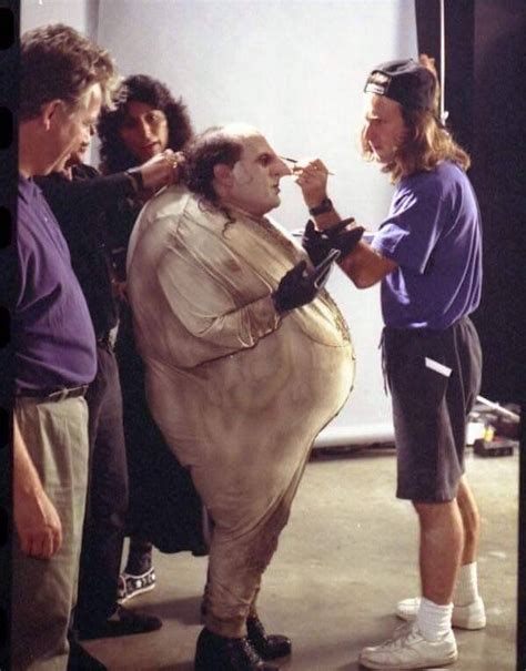 Danny DeVito becoming The Penguin behind the scenes of "Batman Returns" 1992. Directed by Tim ...