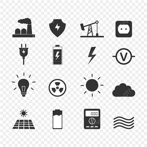 Renewable Energy Illustration Vector PNG Images, Energy Icon Set Vector Illustration, Energy ...