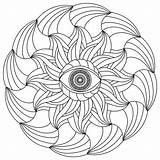 Mandala With eye Meditative Spiritual coloring Page Ornate Petals  sketch template
