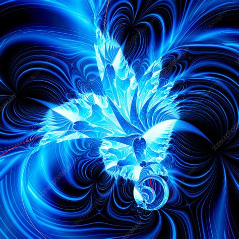 Blue abstract patterns, artwork - Stock Image - F009/5162 - Science Photo Library