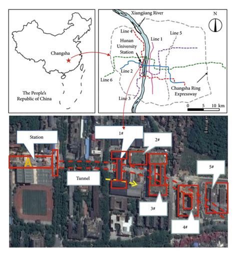 Distribution of Changsha metro lines and location of buildings [47 ...