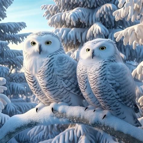 Owl in Snow, Attractive Winter Scene with Beautiful Owl, AI Generated ...