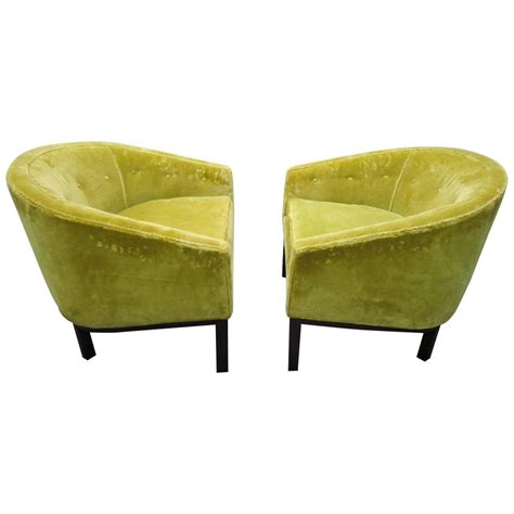 Fabulous Pair Harvey Probber Barrel Back Lounge Chairs Mid-century Modern For Sale at 1stdibs