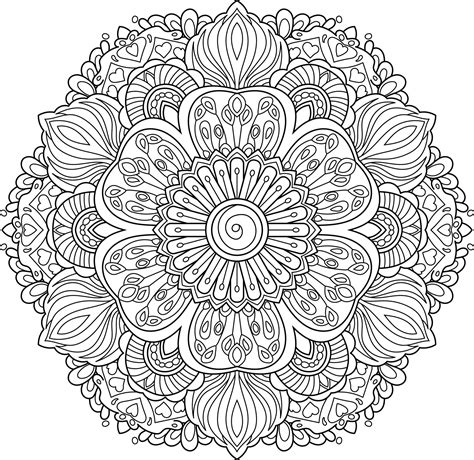 Mandala pattern line art, vector illustration 19553968 Vector Art at Vecteezy