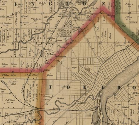 Lucas County Ohio 1861 Old Wall Map Reprint with Homeowner | Etsy