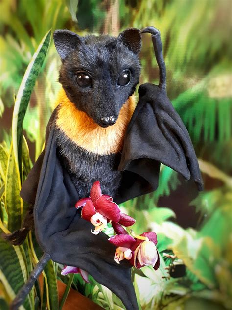 Bat toy . Bat realistic stuffed animals. OOAK toys.made to | Etsy