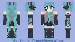 Hatsune Miku Vocaloid Girl Minecraft Skin