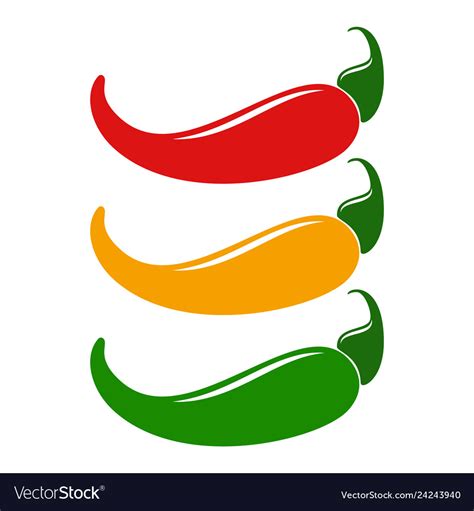 Chili pepper logo natural and organic food Vector Image