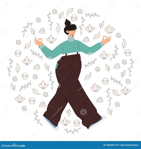 Mindful Walking Cartoon Vector | CartoonDealer.com #205600095