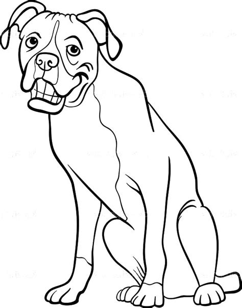 Boxer Dog Cartoon For Coloring Book Coloring Page : Best Place to Color | Dog coloring page ...