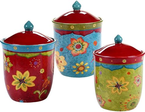 Decorative 3-Piece Ceramic Kitchen Canister Sets