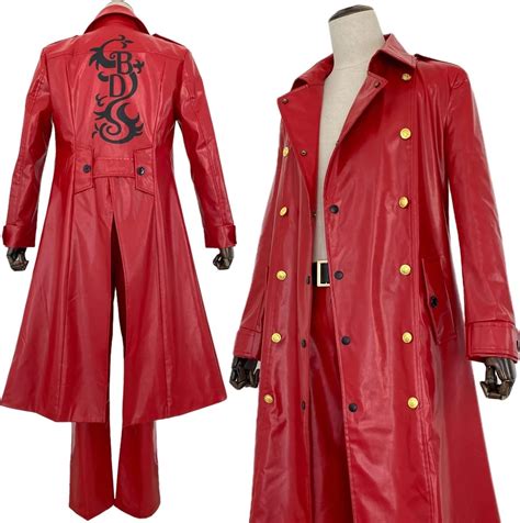 Holoun Tokyo Black Dragon Taiju Shiba Anime Cosplay Costume Red Faux Leather 4pcs Set Coat ...