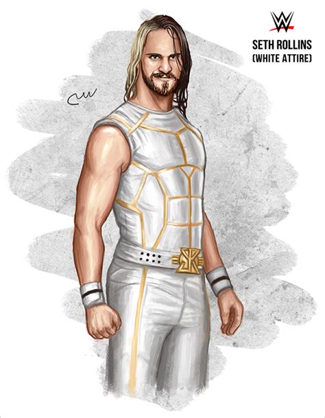 WWE Seth Rollins (White Attire) by baguettepang on DeviantArt