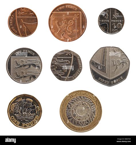 Full range of British coins money (GBP), currency of United Kingdom ...