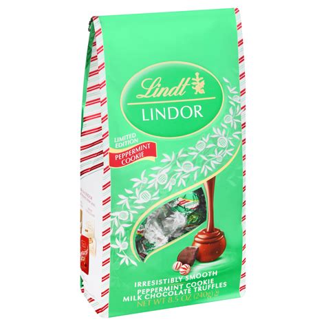 Buy Lindt Lindor Peppermint Cookie Milk Chocolate Candy Truffles Bag, 8 ...