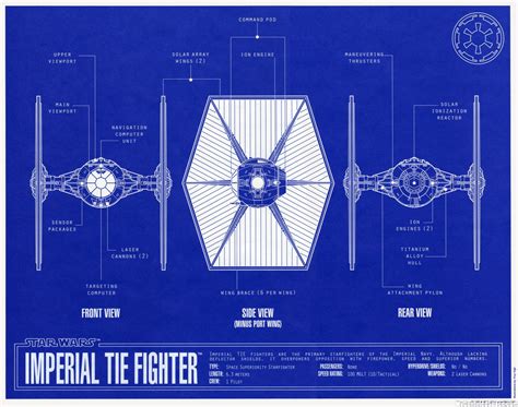 TIE Fighter Blueprint | Fondos de escritorio, Naves de star wars, Fondos de pantalla