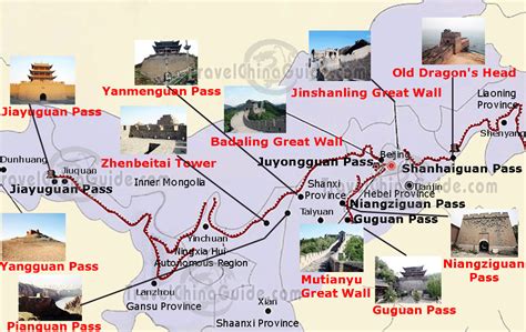 China Great Wall Sections, Scenes in Beijing, Gansu, Hebei, Shaanxi
