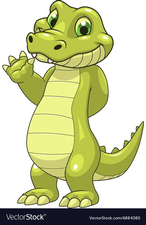 Cute funny crocodile vector image on (With images)