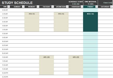 Timetable Templates Excel | DocTemplates