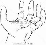 Hand Palm Coloring Template Open Hands Handprint Drawing Left Facing  sketch template