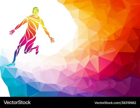 Marathon runner running silhouette in trendy Vector Image