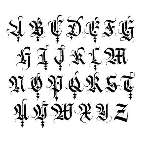 Script Alphabet, Gotisches Alphabet, Tattoo Lettering Alphabet, Calligraphy Fonts Alphabet ...
