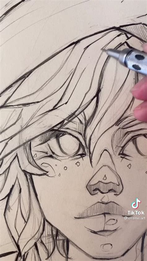 sketch drawing anime manga style | tiktok video | Skisse, Prosjekter