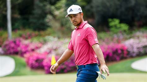 Xander Schauffele on the No. 14 hole during Round 1 of the Masters at Augusta National Golf Club ...