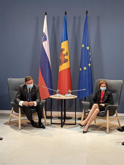 Meeting of Borut Pahor, President of Slovenia and Maia Sandu, President of the Republic of ...