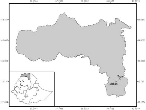 Map of Tigray region and the villages in Ethiopia used for the research ...