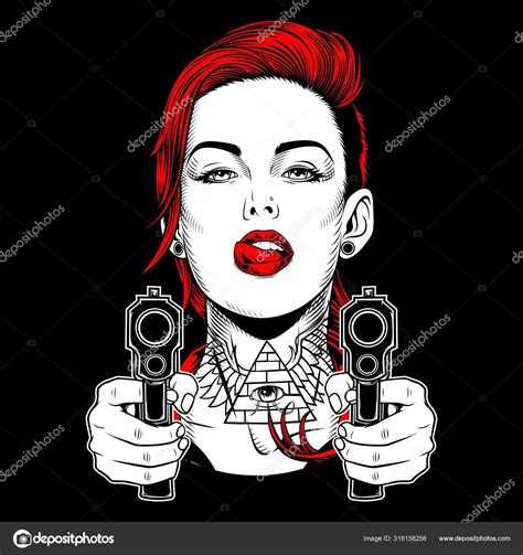 Skull mafia with gun hand drawing vector Stock Vector by ©Skull_vector ...