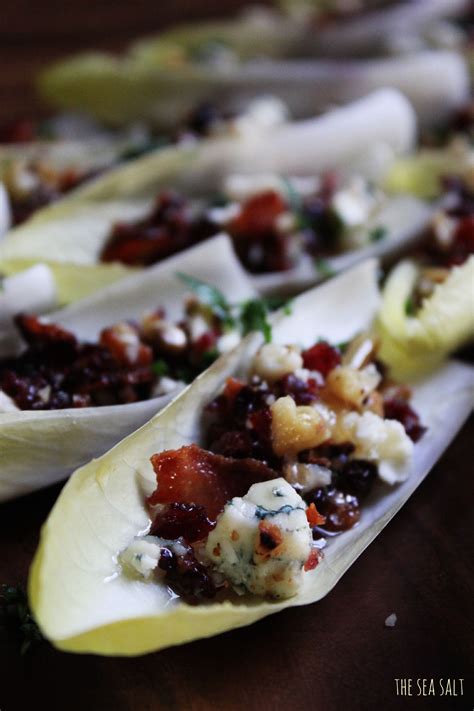 Endive Boats with Bacon, Walnuts, Cranberries & Gorgonzola Endive Appetizers, Dinner Appetizers ...