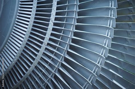 Turbine blades jet engine aircraft Stock Photo | Adobe Stock