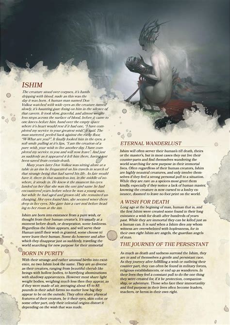 DnD 5e Homebrew — ”Compendium of Angels” excerpt part 3: Ishim Race...