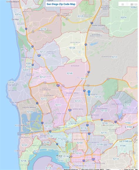 San Diego Zip Code Map Neighborhood Campus Map | Images and Photos finder