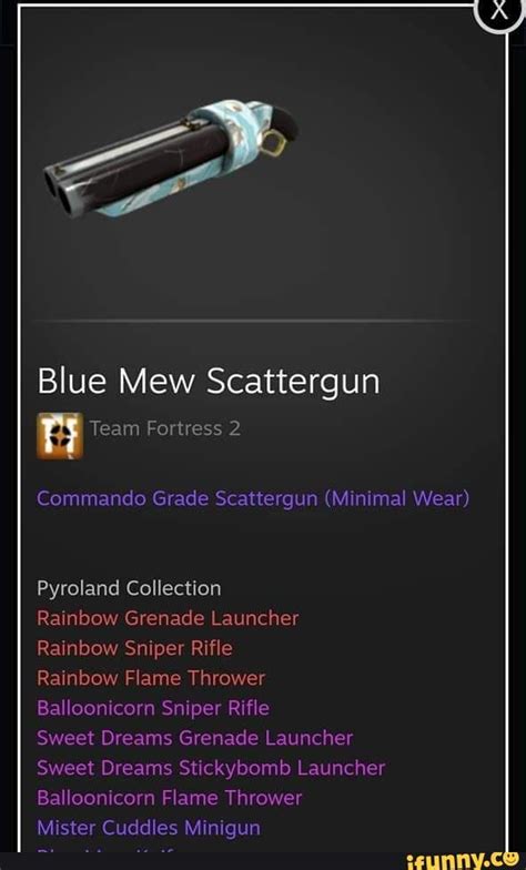 Blue Mew Scattergun Team Fortress 2 Commando Grade Scatterqun (Minimal Wear) Pyroland Collection ...