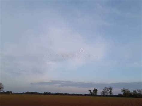 Sky Portrait Over a Country Field at Sunset Stock Photo - Image of ...