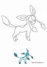 Pokemon Coloring Pages Eevee Evolutions Glaceon sketch template